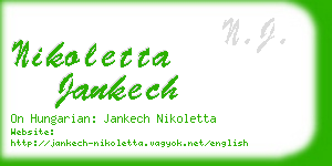 nikoletta jankech business card